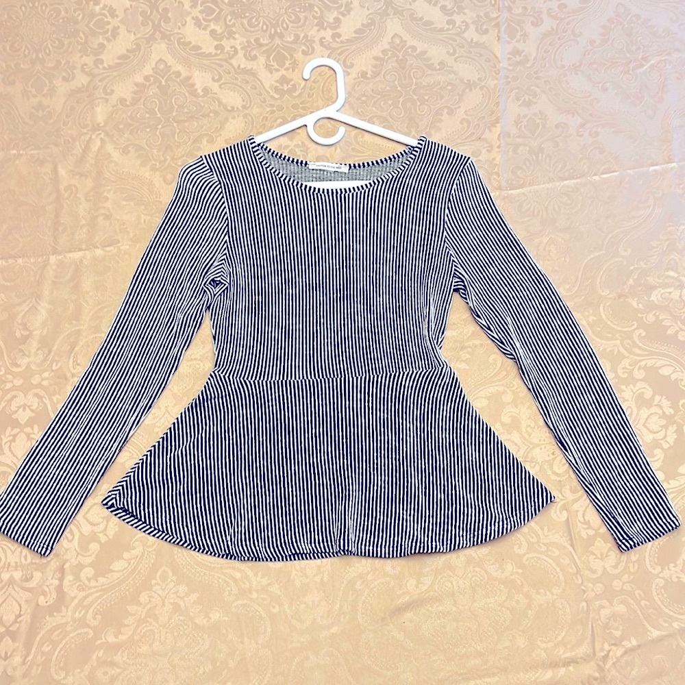 Striped Peplum Blouse